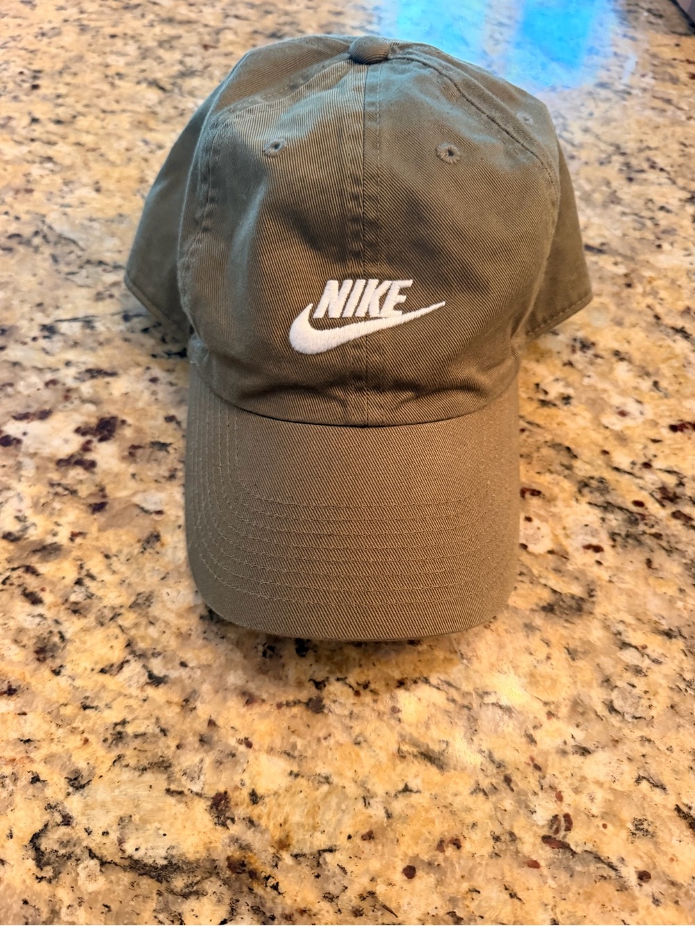 Women’s Nike Olive Cotton Baseball Hat with White Label